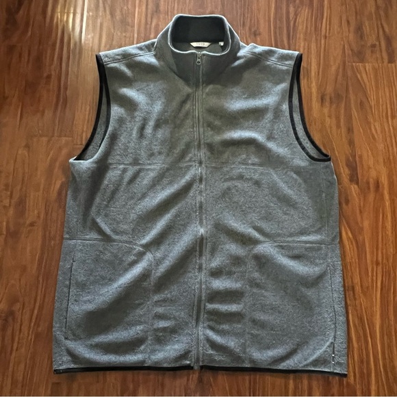 Izod Mens Full Zip Fleece Vest Gray size XL - Picture 2 of 10